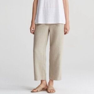 Eileen Fisher 100% Organic Linen Relaxed Straight Leg Pants
